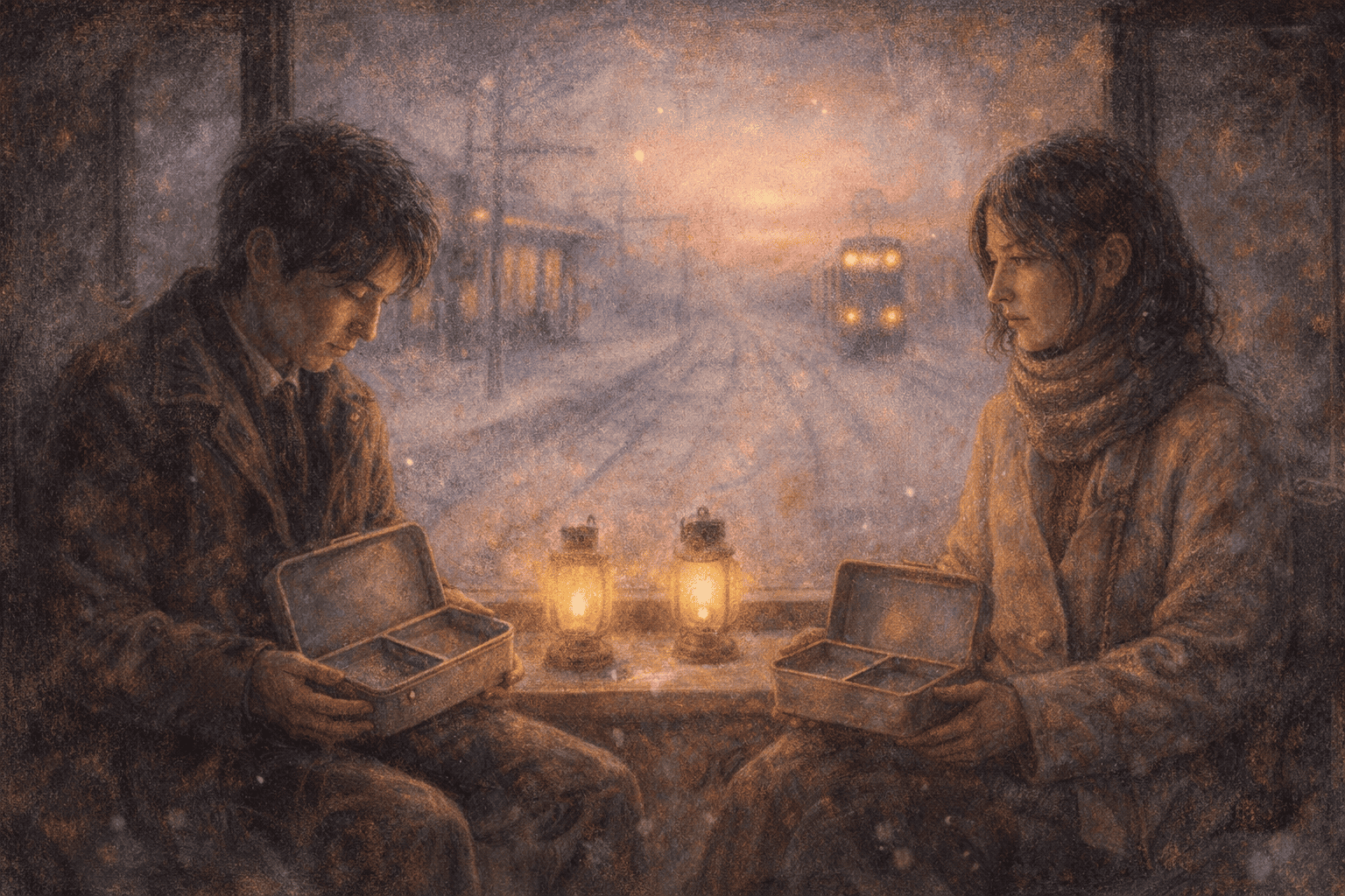 向かい合う二人