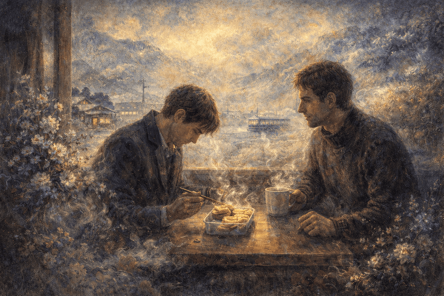 喫茶店にいる二人