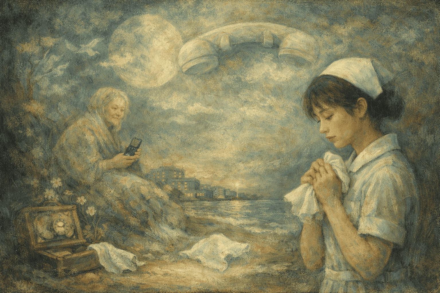 看護師が祈っている