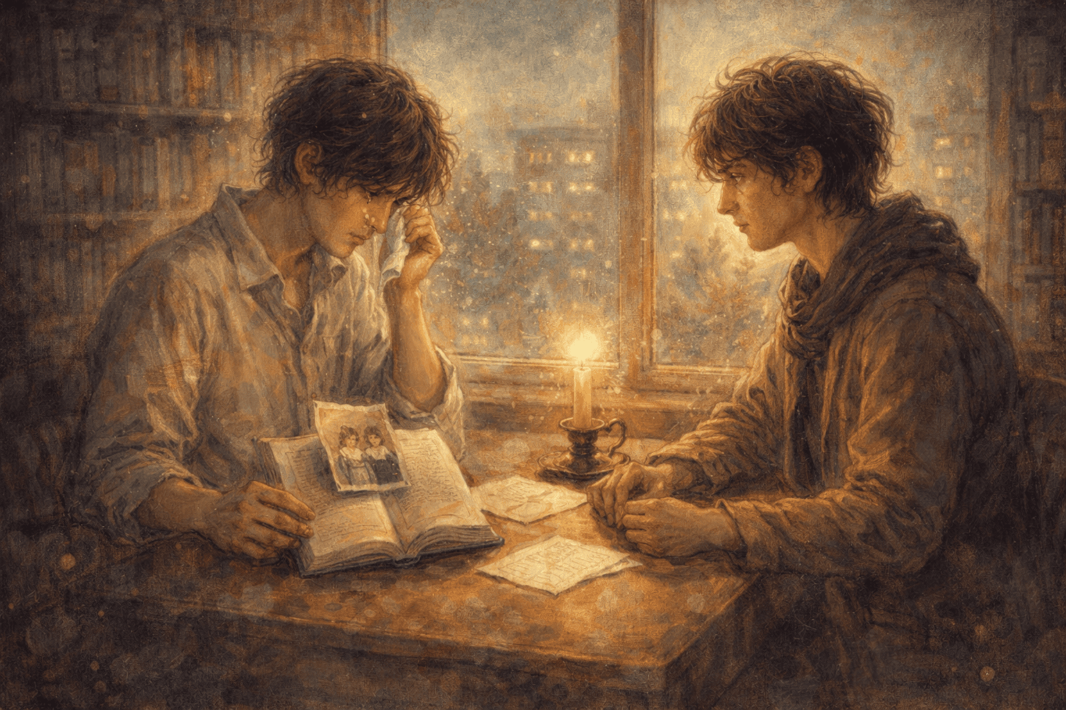 図書館にいる二人