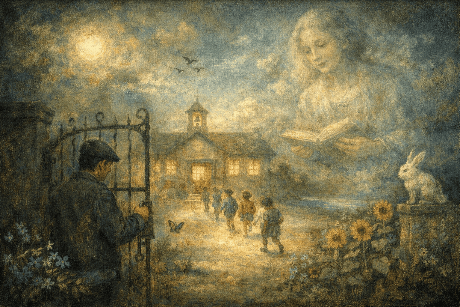 幻想的な学校の入り口