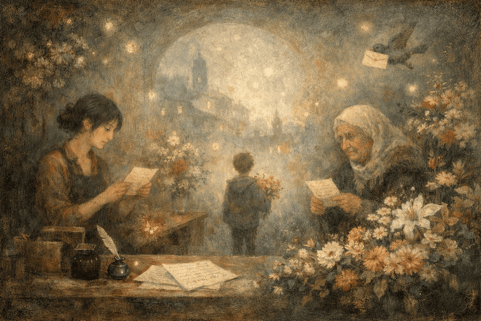 花屋の夢幻的な風景