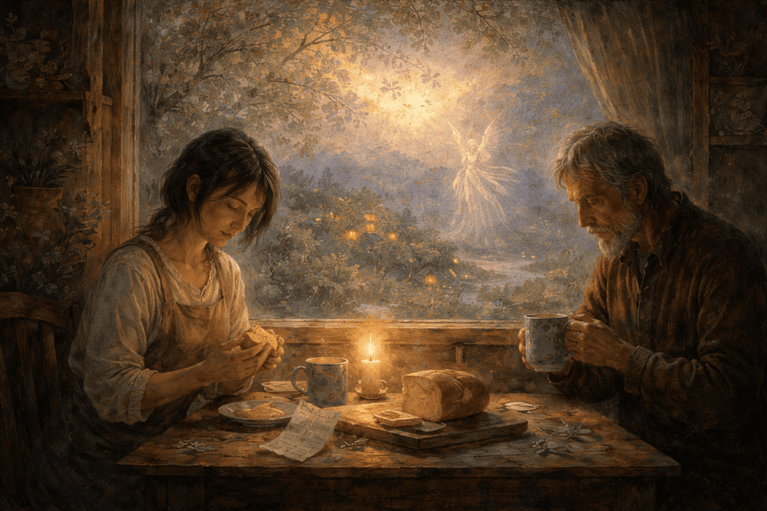 朝のキッチンでの静かなひととき