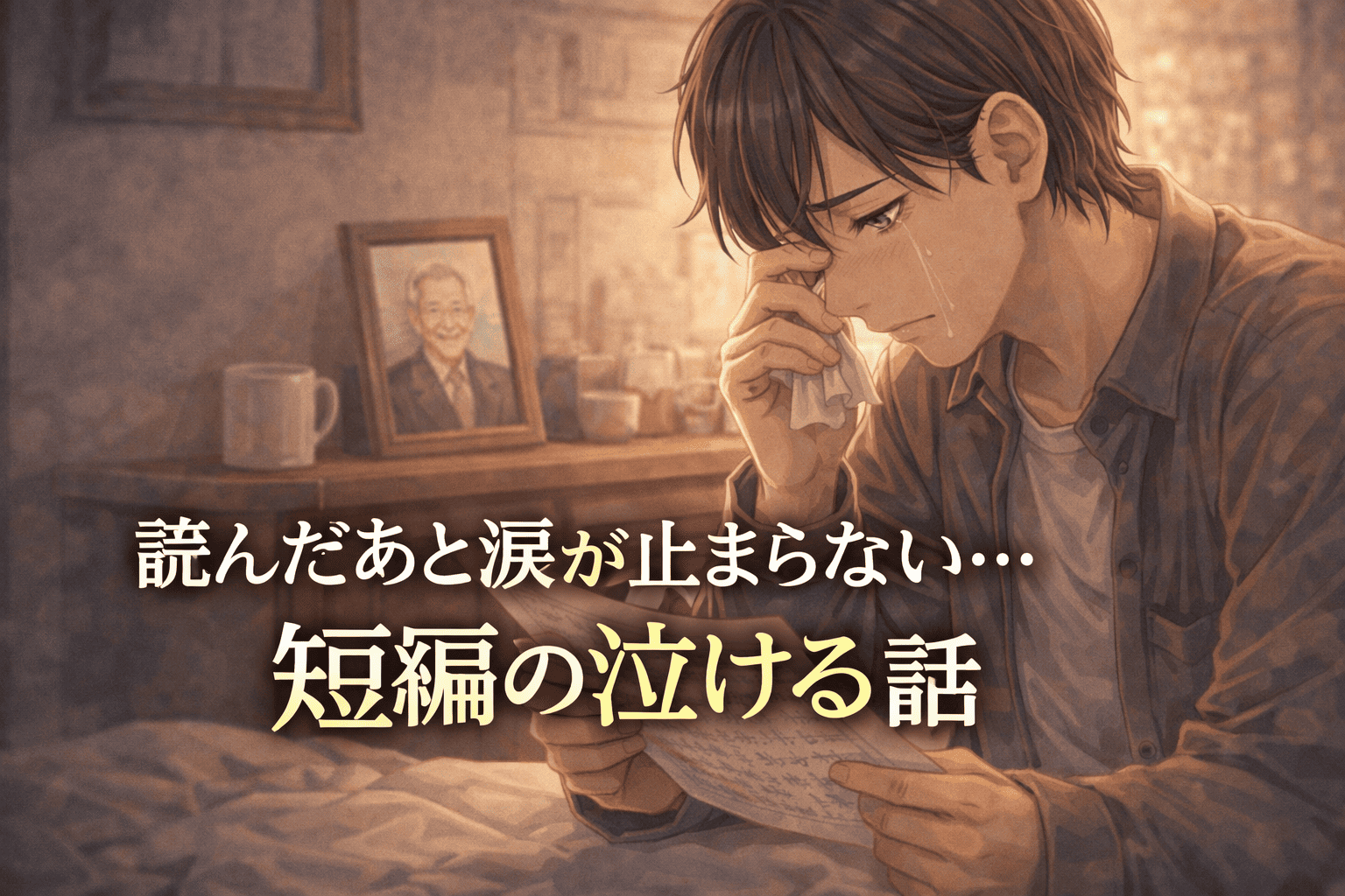 涙をこぼす手紙の瞬間