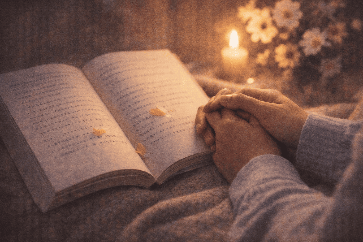 優しい手と開かれた本