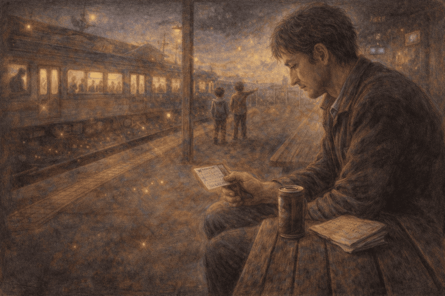 駅前の光の余韻