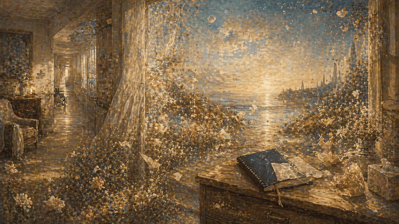 Golden hour at the seaside retreat